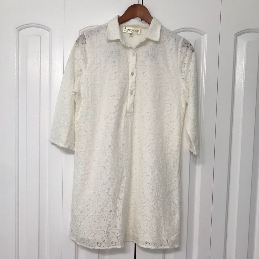 White Lace Midi Dress